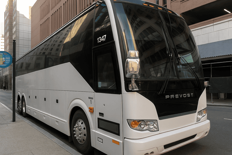 a Charter Bus Rental Dearborn Heights coach bus
