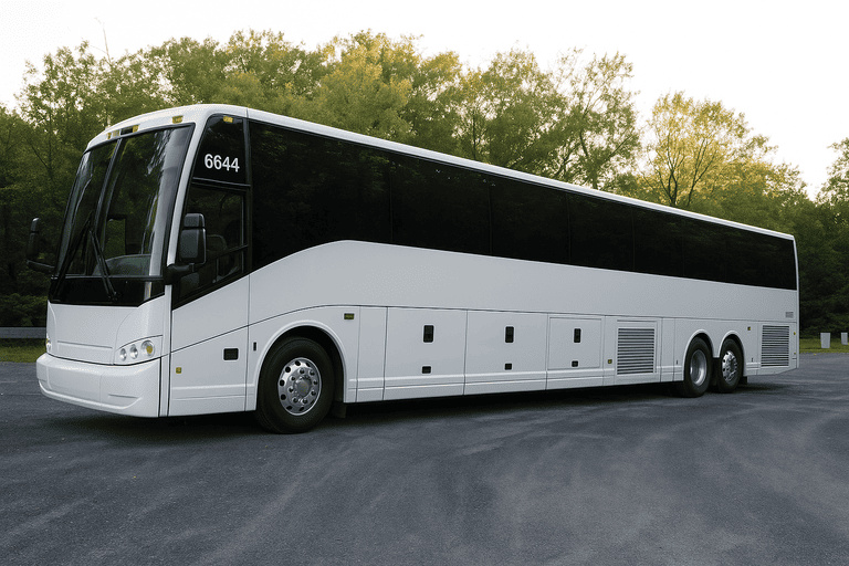 exterior of Charter Bus Rental Dearborn Heights coach bus