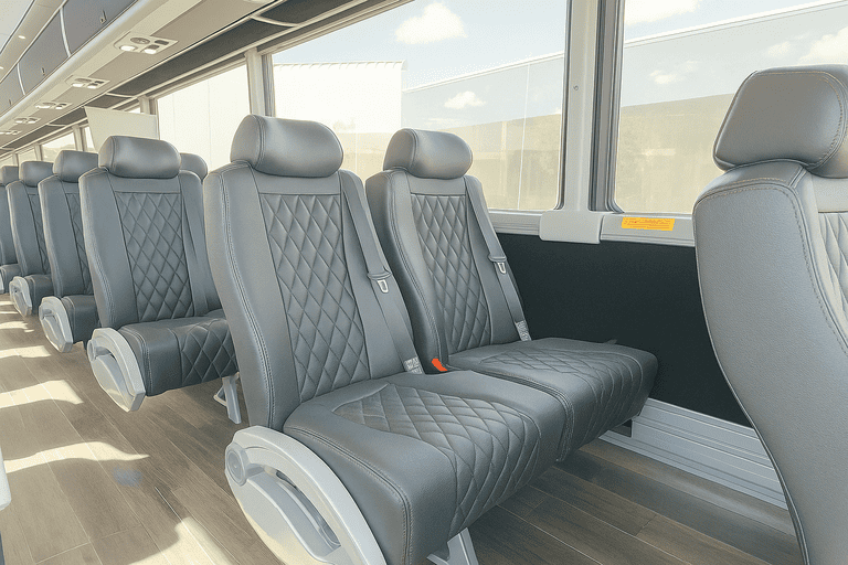 interior of Charter Bus Rental Dearborn Heights charter bus